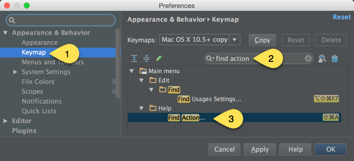 Finding the Keymap based on what you are searching for